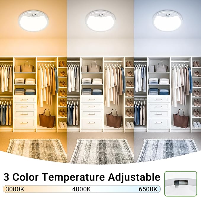 zemty 9inch Motion Sensor Ceiling Lights Wired, 18W 1800lm 3CCT/3 Mode/30-120s - Image 4