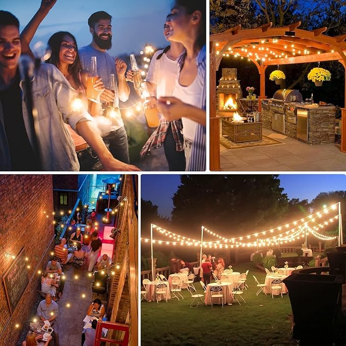 Brightever 120ft Outdoor G40 LED Globe String Lights Dimmable Waterproof - Image 7