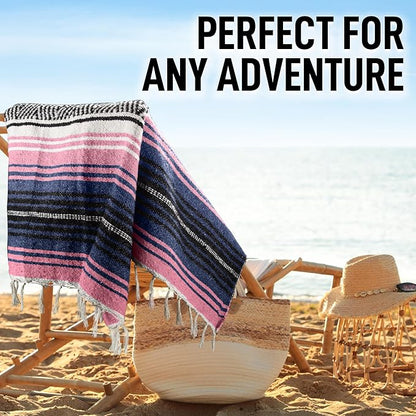 Hydration Nation Authentic Large Handwoven Mexican Blanket - Image 5