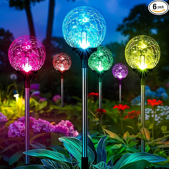 GIGALUMI Solar Garden Lights 6 Pack, Solar Lights Outdoor Decorative Waterproof by GIGALUMI