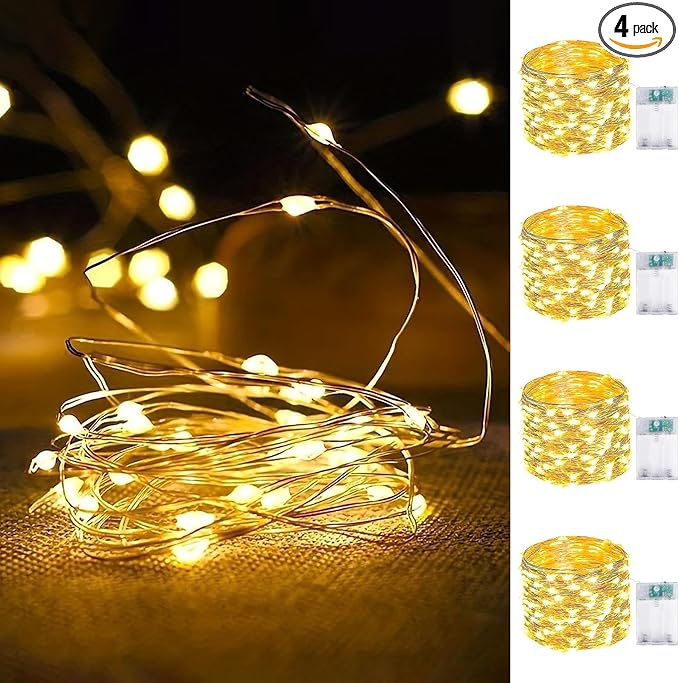 4-Pack Fairy Lights Battery Operated by EXF
