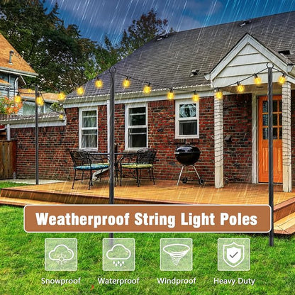 NUERPO String Light Poles, Metal Poles - Image 5