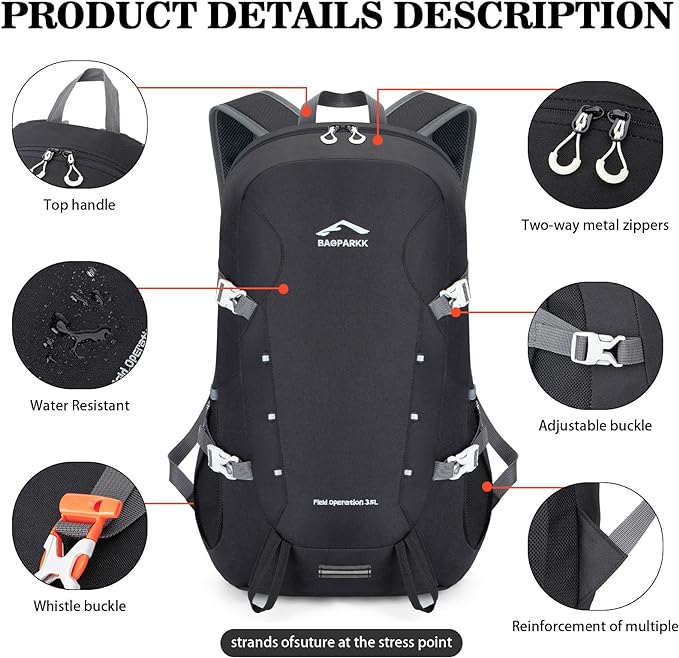 BAGPARKK Hiking Backpack, Large 35L Travel Backpacks - Image 5
