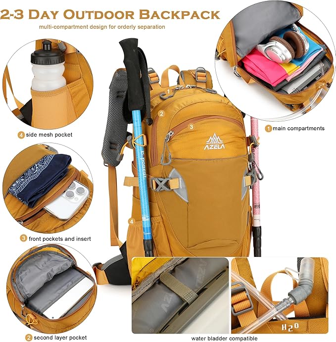 35L Hiking Backpack Detachable Frame Backpack - Image 4