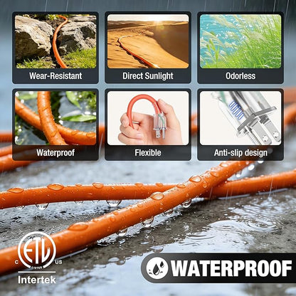 Outdoor Extension Cord 100 FT Waterproof, 12/3 Gauge Heavy Duty 3 Prong Power - Image 5