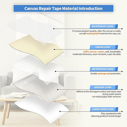 KING MOUNTAIN Canvas Repair Tape, Outdoor Gear Patch, 4×63 Inches, Waterproof - Image 3