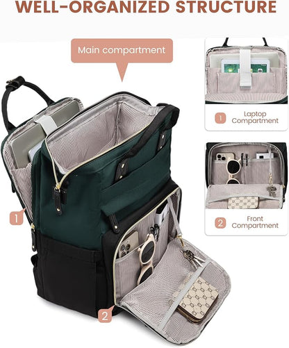 LOVEVOOK Laptop Backpack for Women, 15.6'' Waterproof Nurse Bag Teacher Work - Image 2