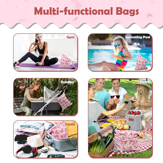 ALVABABY 3pcs Cloth Diaper Wet Dry Bags Waterproof Reusable - Image 4