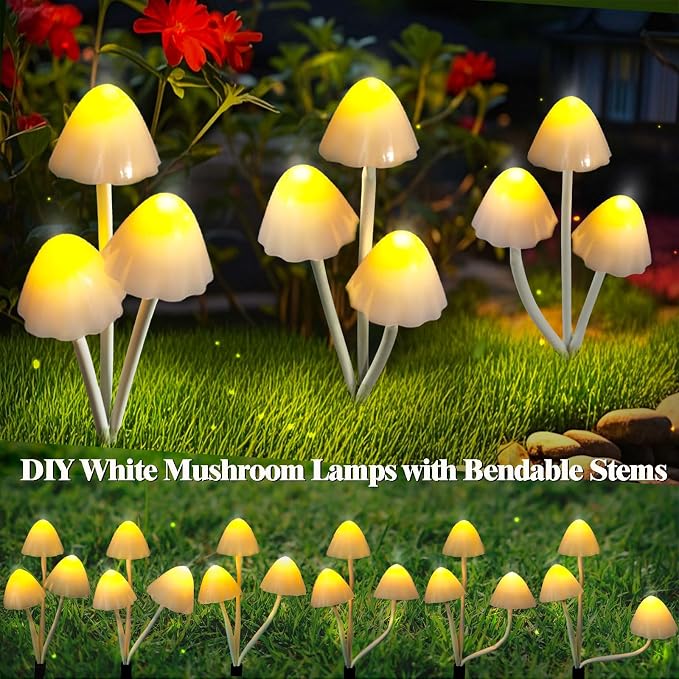 Solar Mushroom Lights for Outside, Unique Mushroom Garden Decor Gifts, Cute - Image 7