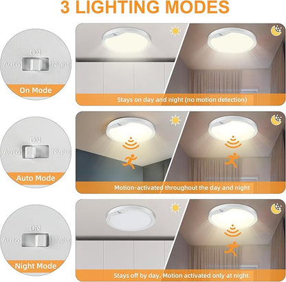 2-Pack 20W Motion Sensor Ceiling Lights Hard-Wired, 9Inch Indoor Motion - Image 3