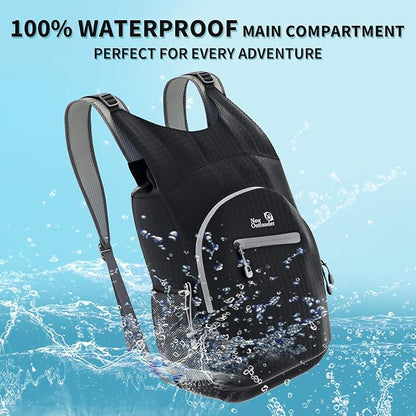 Outlander 100% Waterproof Hiking Backpack Lightweight Packable Travel Daypack - Image 2