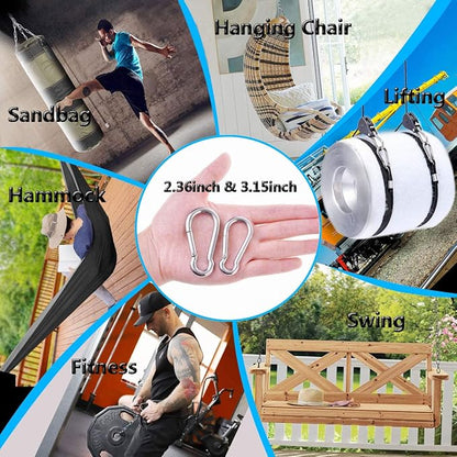 Spring Snap Hooks, 304 Stainless Steel Metal Clip Heavy Duty Rope Connector - Image 4