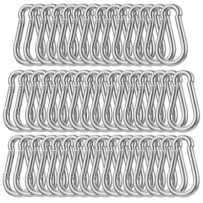 200PCS Spring Snap Hook Carabiner, 3/16" Galvanized Steel Snap Clip Hook by EPHECH
