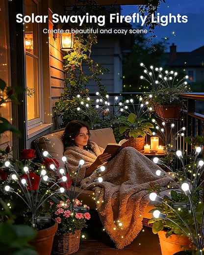 OZS 10 Pack Total 80 LED Solar Firefly Lights Fairy Outdoor - Image 4