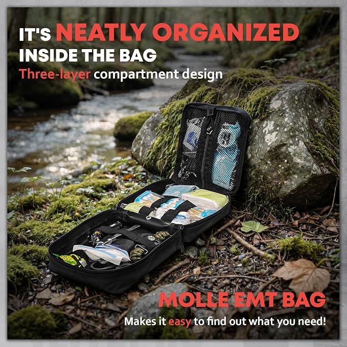 242Pcs Survival First Aid Kit Molle System IFAK Medical Kit - Image 6