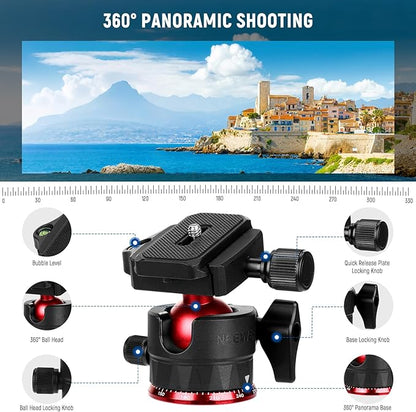NEEWER Basics Carbon Fiber Travel Tripod Monopod, Arca Type Ball Head, Max Load - Image 5
