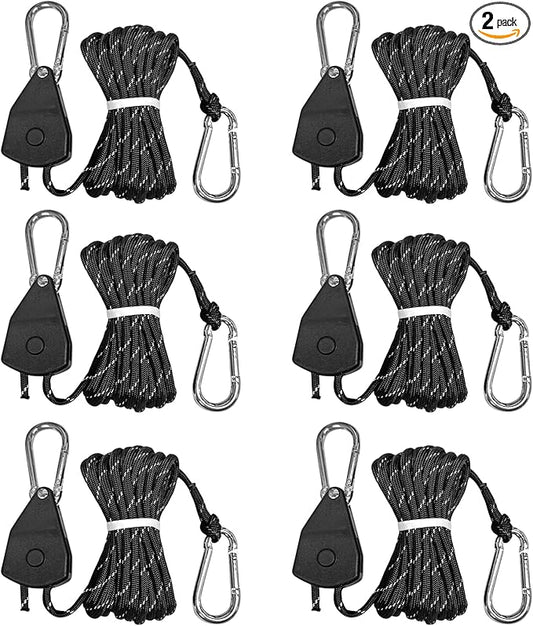 Longer 14ft Retractable Paracord Rope Tie Down Ratchet Strap Small Straps Mini by KOKKOYA
