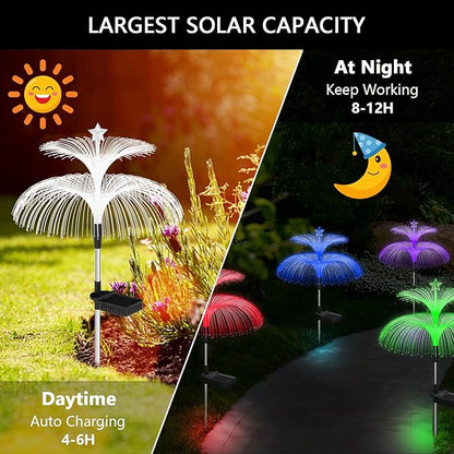 Weepong Solar Garden Lights 6 Pack New Upgraded Solar Lights Outdoor Waterproof - Image 4