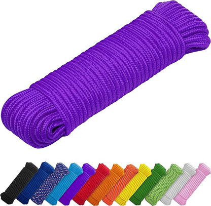 TECEUM Rope – 90 Feet x 1/4 Inch – Purple – Strong All-Purpose Utility Rope – by TECEUM