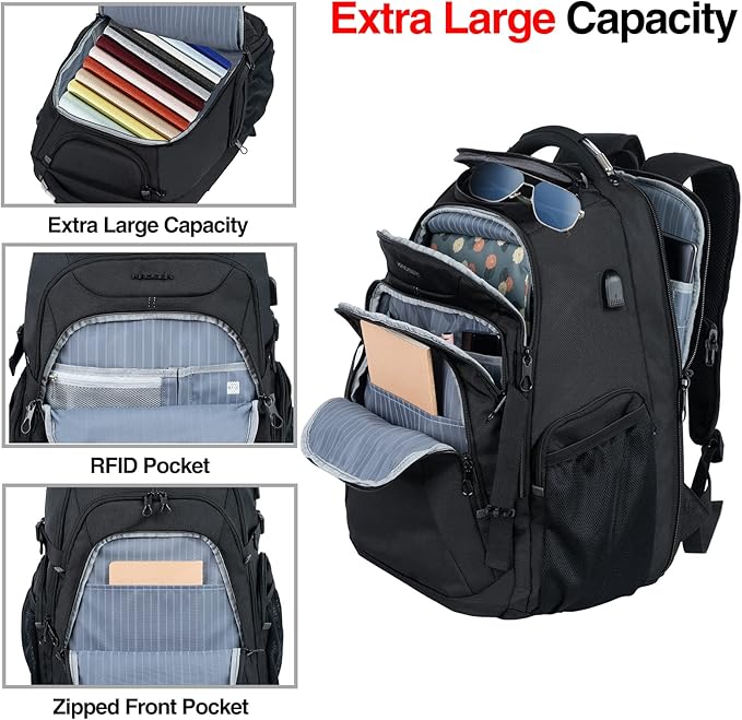 KROSER Travel Laptop Backpack 18.4 Inch XXXL Gaming Backpack - Image 3
