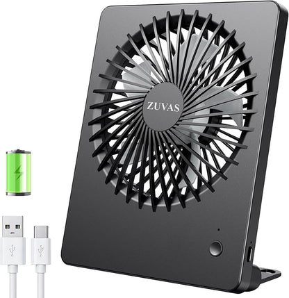 Zuvas Desk Fan Battery Operated Fan Rechargeable 180°Tilt Folding Personal Fan by Zuvas