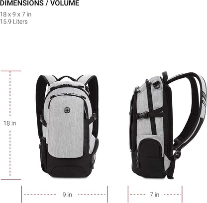 SwissGear 3598 Backpack, Narrow Daypack, Light Grey/Heather - Image 5