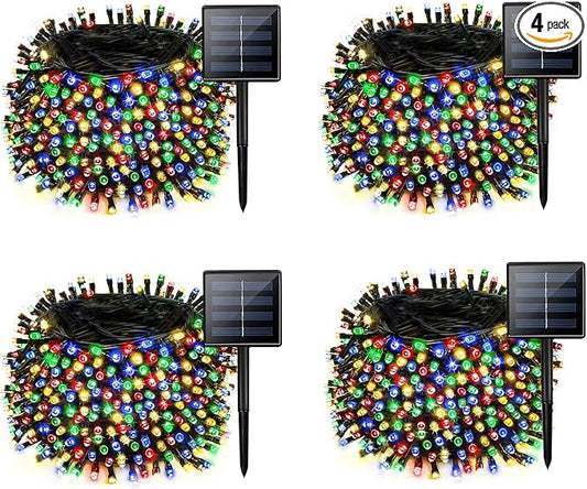 4 Pack Solar String Lights for Outside, 170 FT Total 480 LED Solar Chrismas by Albelt