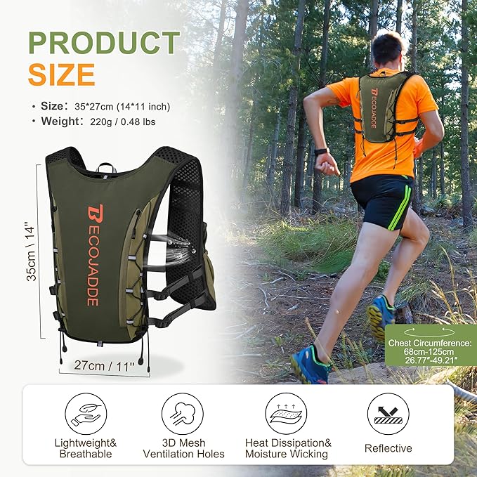 BECOJADDE Running Vest Hydration Backpack - Image 4