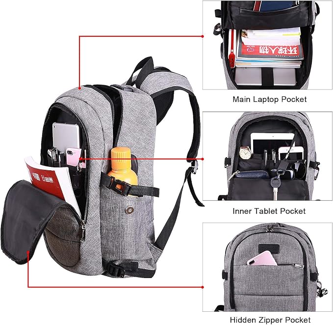 Tzowla Travel Laptop Backpack Water Resistant Anti-Theft Bag - Image 5