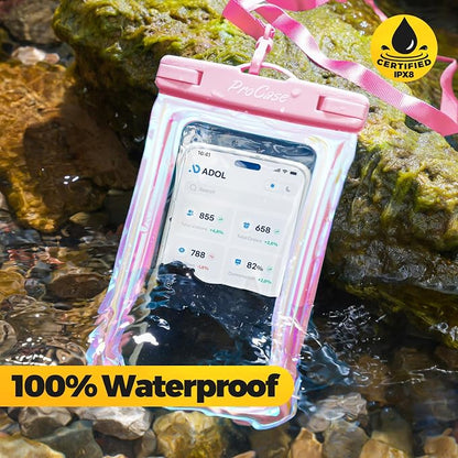ProCase 2 Pack Floating Waterproof Phone Pouch IPX8, Universal Dry Bag Fits - Image 3