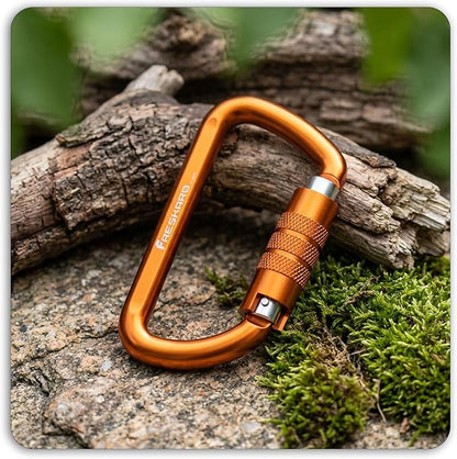 FresKaro 3inch 12kN-2698lbs Auto Locking Carabiner Clips, Solid D Shape - Image 6