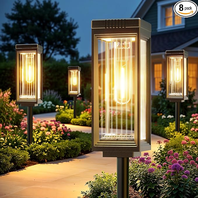 ELECLINK Solar Pathway Lights Outdoor, 8 Pack Upgraded Solar Lights Outdoor by ELECLINK