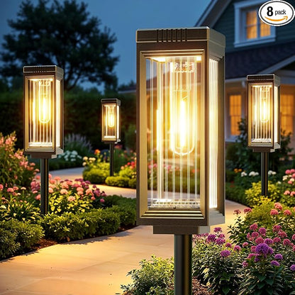 ELECLINK Solar Pathway Lights Outdoor, 8 Pack Upgraded Solar Lights Outdoor by ELECLINK