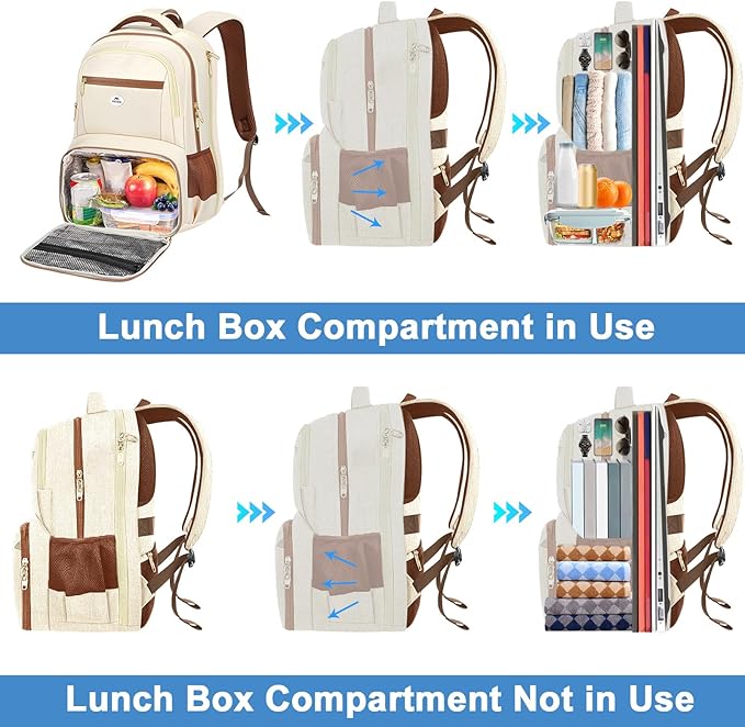 MATEIN Backpack Lunch Bag for Women, Sturdy Teacher Nurse Insulated Cooler - Image 3