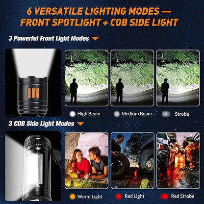 AYL Rechargeable Flashlights 2 Pack, Super Bright High Lumens Flash Light - Image 2