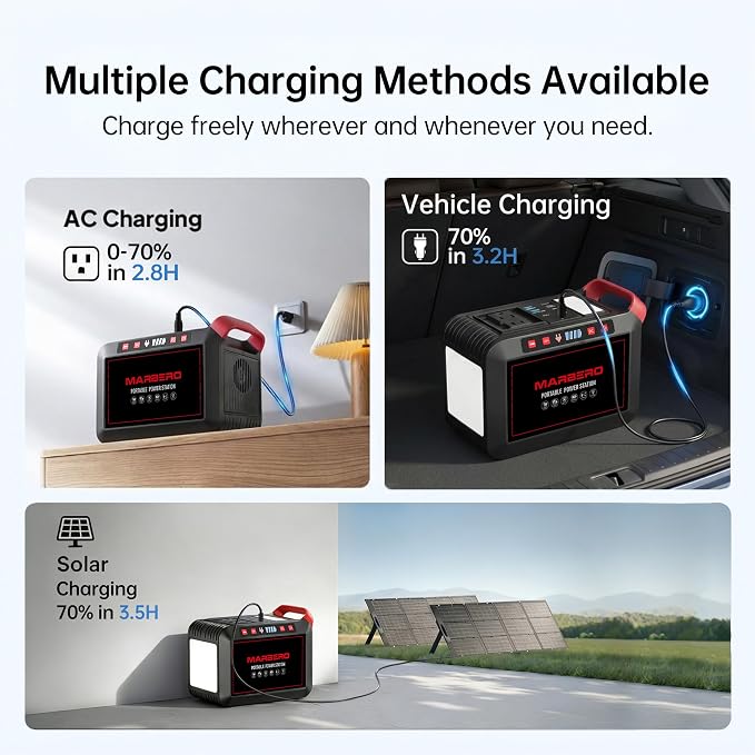 MARBERO 200W Portable Power Station 148Wh Camping Solar Generator Laptop Power - Image 8