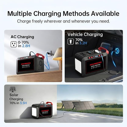 MARBERO 200W Portable Power Station 148Wh Camping Solar Generator Laptop Power - Image 8