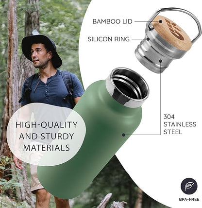Bambaw 24 oz Insulated Water Bottle, Double Wall Metal Water Bottle Stainless - Image 2