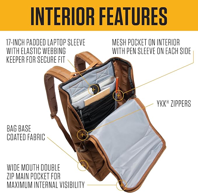 Carhartt 21L Top-Load Backpack, Durable Water Resistant Coated Canvas Base W/ - Image 3