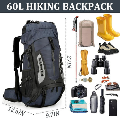 75L Hiking Backpack with Rain Cover Waterproof Camping Backpack Shoes Warehouse - Image 4