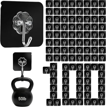 DDMY Heavy Duty Hooks Self Adhesive Hooks Newly Black Sticky by DDMY