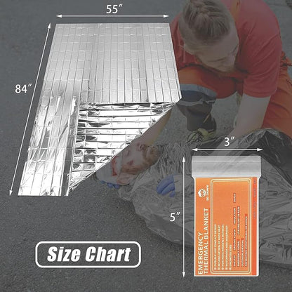 QIO CHUANG Emergency Mylar Thermal Blankets -Space Blanket Survival kit Camping - Image 3
