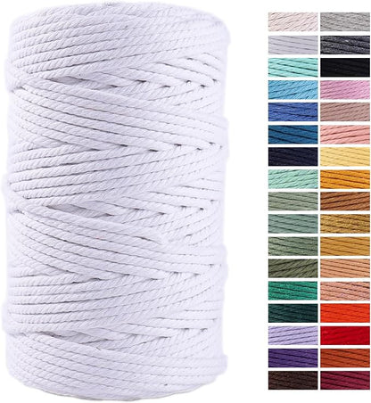 White Cotton Macrame Cord, 4mm x 109Yards, Crafts & Decorative Projects by AestheticDesignforYou