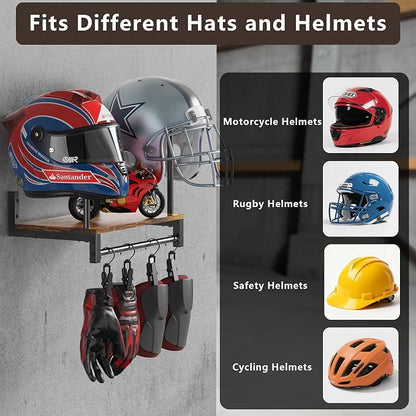 Motorcycle Helmet Holder Wall Mount, Helmet Rack - Image 2