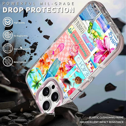Case for iPhone 16 Pro Max, Coastal Beach Cover Coquette Collage Phone Case - Image 5