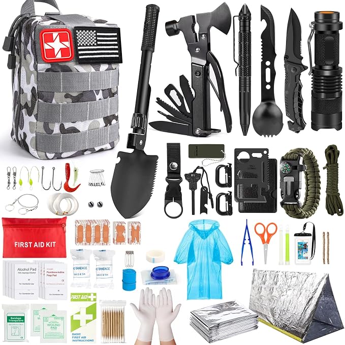 Survival Kit, Emergency Kit for Earthquake, Outdoor Adventure, Gifts for Men by ANJiME