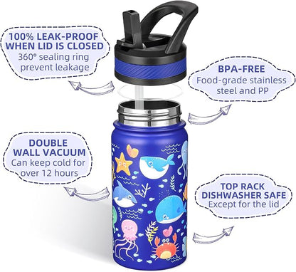 Fanhaw 14 Oz Kids Insulated Water Bottle - Image 2