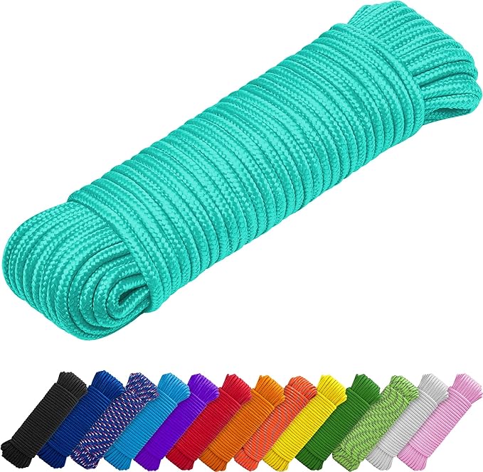 TECEUM Rope – 90 Feet x 3/8 Inch – Green Wave – Strong All-Purpose Utility Rope by TECEUM