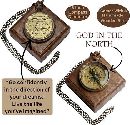 Handmade Brass Antique Compass - Image 3