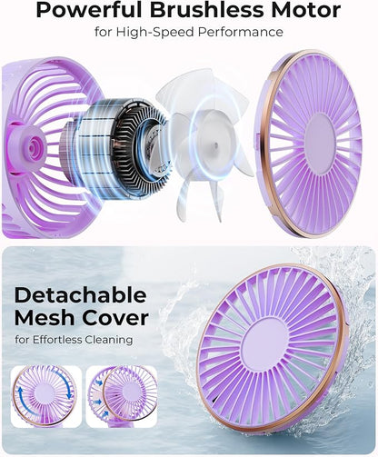 TUNISE Portable Handheld Fan, 180 Adjustable, 6 Speed Wind, USB Rechargeable - Image 3